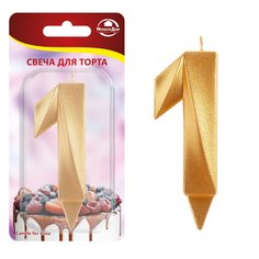 Свеча для торта "Грань" цифра 1 (золото) МультиДом