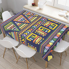 Скатерть прямоугольная JoyArty Яркий этнический орнамент из сатена 180x145 см