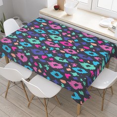 Скатерть прямоугольная JoyArty JoyArty Яркий леопардовый узор из сатена 180x145 см