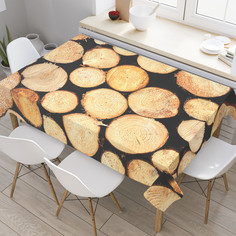 Скатерть прямоугольная JoyArty Спил деревьев из сатена 180x145 см