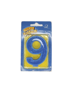 Свеча -цифра "9" Блеск (Цв: Не определён ) No Brand
