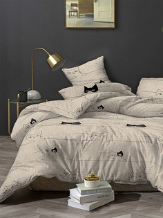 Пододеяльник Simple House Gatto 1,5-спальный на молнии 145x215 см полисатин