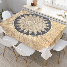 Прямоугольная тканевая скатерть на стол JoyArty с рисунком 145 на 180 см