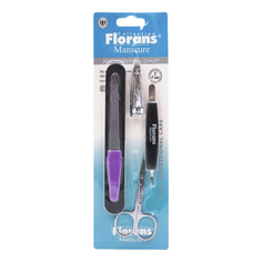 Набор для маникюра Florans F910 Пилка алмазн+Пилка наждачная+Шабер+Кусачки-книпсер+Ножницы
