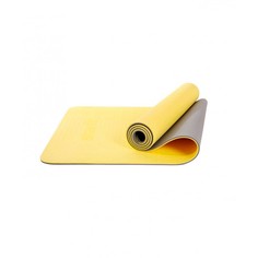 Коврик для йоги и фитнеса StarFit Core FM-201 173x61, TPE, желтый/серый, 0,7 см