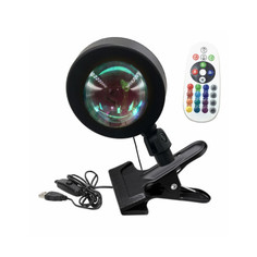 Светодиодная лампа-проектор DQ-60P RGB на прищепке с эффектом закатного света и пультом Mobicent