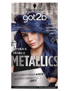 Краска для волос Got2B Metallics Блеск и суперстойкий цвет, M67 сапфировый синий, 142,5 мл