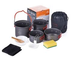 Набор Посуды Naturehike 2022 Updated Four-Piece Hiking Camping Cookware Carbon