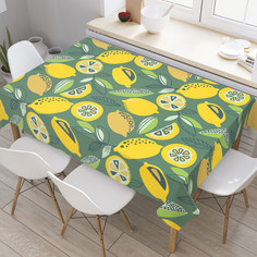 Скатерть прямоугольная на кухонный стол JoyArty Лимонный беспорядокиз оксфорда,120x145см