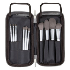 Набор кистей для макияжа в серебряном футляре No Brand