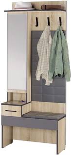 Комплект прихожей Аквилон Эльза, вешалка с зеркалом, ЛДСП дуб сонома No Brand