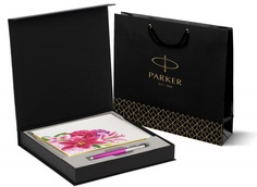 Подарочный набор: Шариковая ручка Parker Jotter цвет MAGENTA и Ежедневник белый