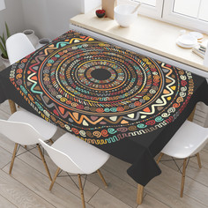 Скатерть прямоугольная на кухонный стол JoyArty Африканские круги из оксфорда 180x145см