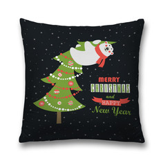 Наволочка декоративная JoyArty Мишка на елке чехол на молнии 45х45 см