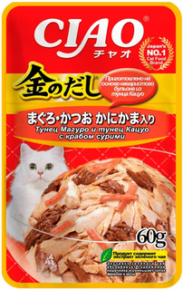 Влажный корм Inaba Ciao тунец с крабом сурими для кошек 60 г