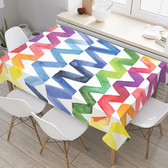 Скатерть прямоугольная JoyArty Живописные зигзаги из сатена 120x145 см