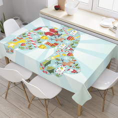 Прямоугольная водоотталкивающая скатерть на стол JoyArty Голубь рождества 120x145 см