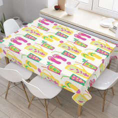 Скатерть прямоугольная JoyArty Лимонад на пляже из сатена 180x145 см