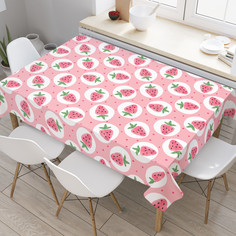 Скатерть прямоугольная на стол JoyArty Клубничная композиция из оксфорда 180x145 см