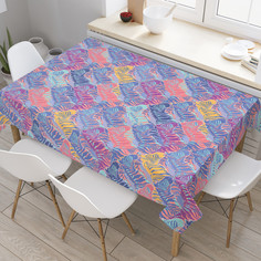 Скатерть прямоугольная JoyArty Разноцветные зебры из сатена 180x145 см