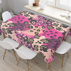 Скатерть прямоугольная на стол JoyArty Пятна леопарда на ярком фонеиз оксфорда,120x145см