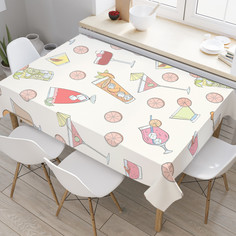 Скатерть прямоугольная JoyArty JoyArty Апельсиновые коктейли из сатена 180x145 см