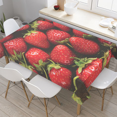 Скатерть прямоугольная на кухонный стол JoyArty Клубничное ассорти из оксфорда,180x145см
