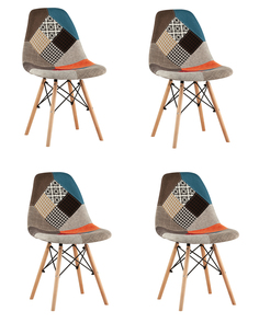 Комплект стульев для кухни 4 шт EAMES DSW пэчворк Stool Group