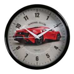 Часы настенные Гоночный автомобиль, d=22.5 см, красный Troika