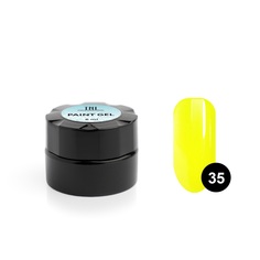 Гель-краска для дизайна ногтей TNL №35 (неоново-желтая), 6 мл.