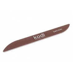 Пилка для ногтей в форме "Бумеранг" Kodi цвет:коричневый абразивность 240/240 (178/20/2)
