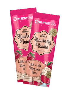 Бронзатор с экстрактом из конопли Strawberry & Vanilla SuperTan, 2 шт х 15 мл No Brand