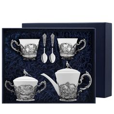 Набор "Королевская охота" (6пр чайн+сах+2чаш+2лож) +футляр АргентА