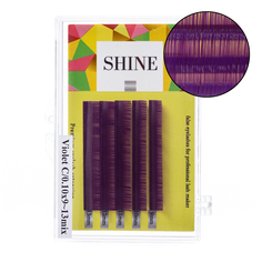 Ресницы цветные SHINE (фиолетовые), 5 лент C 0.07 9-13 mm