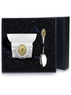 Набор чаш/чайн с лог "Стрелец"+лож (2пр) ч/п+футляр АргентА