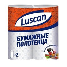 Полотенца бумажные Luscan 2-слойные белые 2 рулона по 12.5 метров 317393