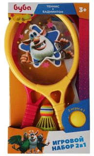 Набор с ракетками БУБА 2в1 бадминтон+теннис ИГРАЕМ ВМЕСТЕ в кор.2x36шт Shantou Gepai