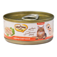 Влажный корм для кошек Мнямс, курица, ветчина, желе, 24шт по 70г