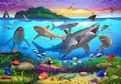 Алмазная мозаика Рыжий кот Рыбалка в открытом море