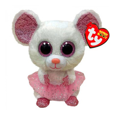 Игрушка мягкая TY Beanie Boos Белая мышка балерина Nina 15 см, 36365