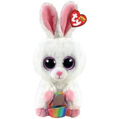 Игрушка мягкая TY Beanie Babies Белый кролик Sunday с корзинкой 15 см, 36373