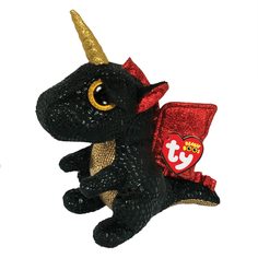 Мягкая игрушка TY Beanie Boos Дракон с рогом GRINDAL 15 см., 36321