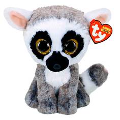 Игрушка мягкая TY Beanie Boos Лемур Linus 15 см,36224