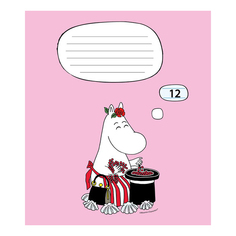 Тетрадь тонкая Moomin 12 листов А5 на скрепке в линию в ассортименте