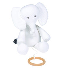 Игрушка мягкая Nattou Musical Soft toy Tembo jacquard Слоник 32 см музыкальная 929035
