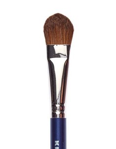 Кисть для румян из пони овальная №17K (Цв: Blue) No Brand