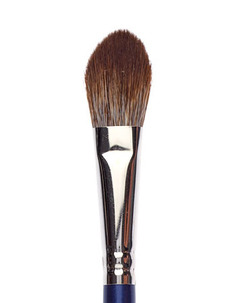 Кисть для визажа из имитации белки "лепесток" (Цв: Blue) No Brand