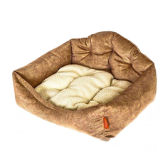Лежанка для собаки Happy Puppy Лофт велюр 45x65x18см бежевый