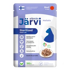 Влажный корм для кошек jarvi, для стерилизованных (кусочки в желе), говядина, 85 г