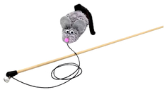 Игрушка для кошек GoSi sh-07454 Мышь-полевка с хвостом из натуральной норки серая